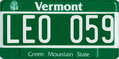 VT license plate LEO059