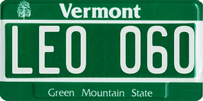 VT license plate LEO060