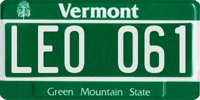 VT license plate LEO061
