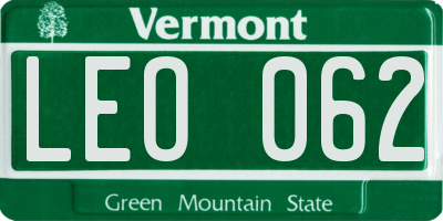 VT license plate LEO062