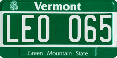VT license plate LEO065