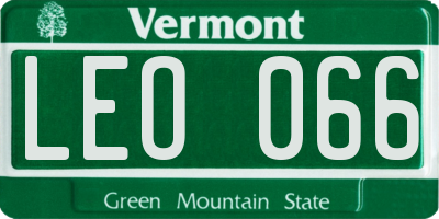 VT license plate LEO066