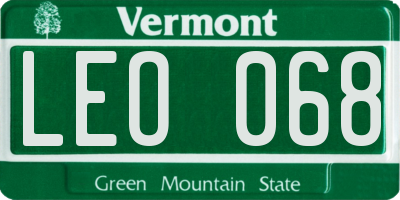 VT license plate LEO068