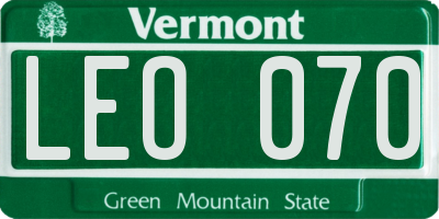 VT license plate LEO070