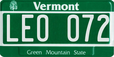 VT license plate LEO072