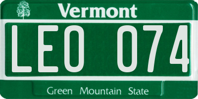 VT license plate LEO074