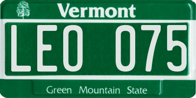 VT license plate LEO075