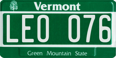 VT license plate LEO076