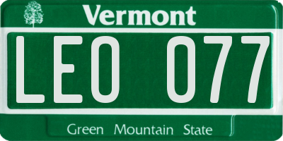 VT license plate LEO077