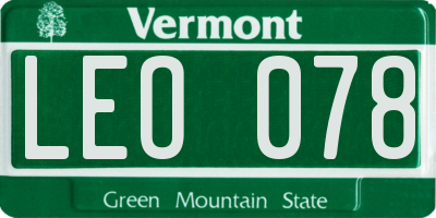 VT license plate LEO078