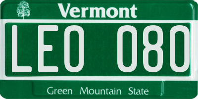 VT license plate LEO080