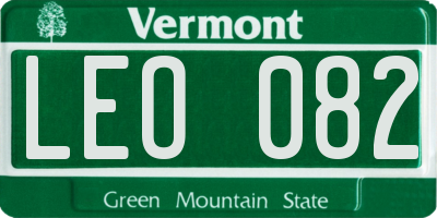 VT license plate LEO082