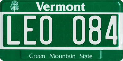 VT license plate LEO084