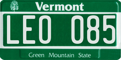 VT license plate LEO085