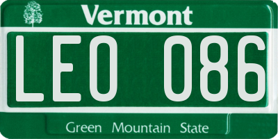 VT license plate LEO086