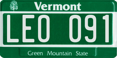 VT license plate LEO091
