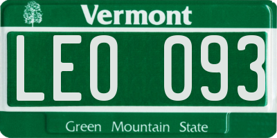 VT license plate LEO093