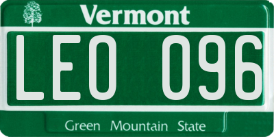 VT license plate LEO096
