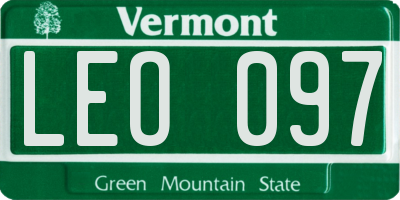 VT license plate LEO097