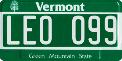 VT license plate LEO099