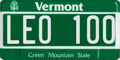 VT license plate LEO100