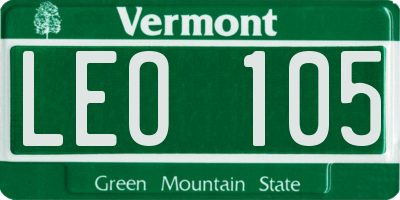 VT license plate LEO105
