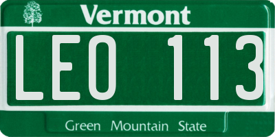 VT license plate LEO113