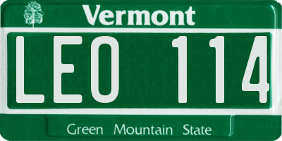 VT license plate LEO114