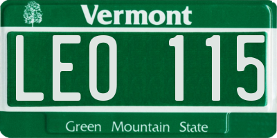VT license plate LEO115