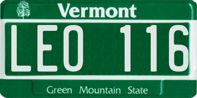 VT license plate LEO116