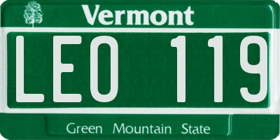 VT license plate LEO119