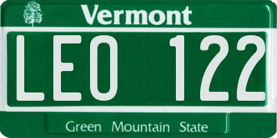 VT license plate LEO122