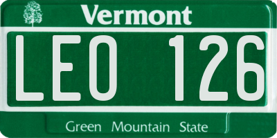 VT license plate LEO126