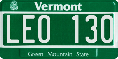 VT license plate LEO130