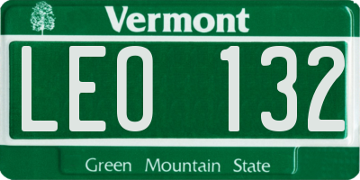 VT license plate LEO132