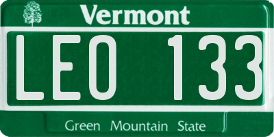 VT license plate LEO133