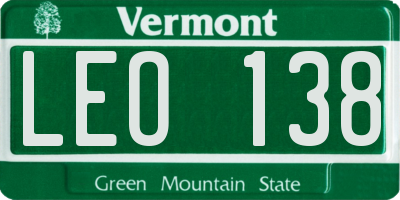 VT license plate LEO138