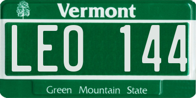 VT license plate LEO144