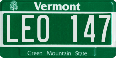 VT license plate LEO147