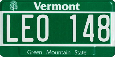 VT license plate LEO148