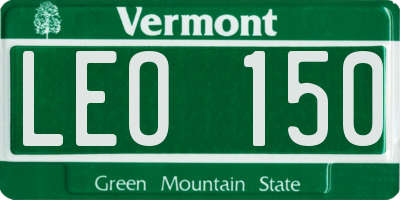 VT license plate LEO150