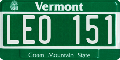 VT license plate LEO151