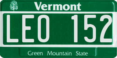 VT license plate LEO152