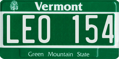 VT license plate LEO154
