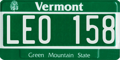 VT license plate LEO158