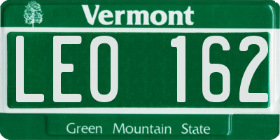VT license plate LEO162