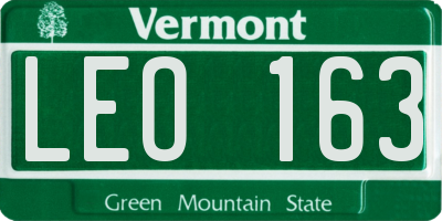 VT license plate LEO163