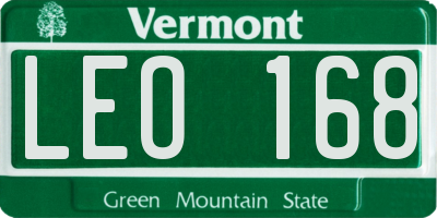 VT license plate LEO168