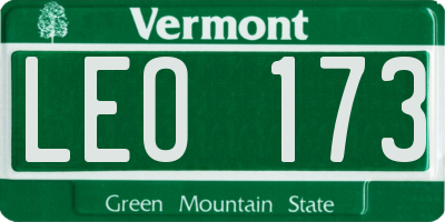 VT license plate LEO173