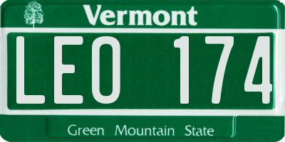 VT license plate LEO174
